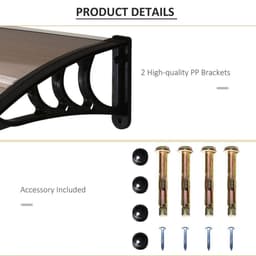 image-Outsunny Outdoor Window Door Canopy Fixed Awning Porch UV Water Cover Brown