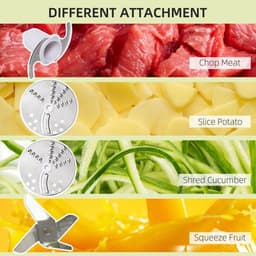 image-Food Processor w/1L Bowl 1.5L Blender Blades Slicing Grating Discs 500W