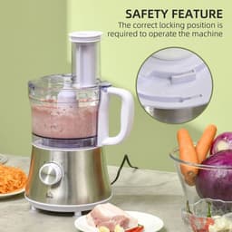 image-Food Processor w/1L Bowl 1.5L Blender Blades Slicing Grating Discs 500W
