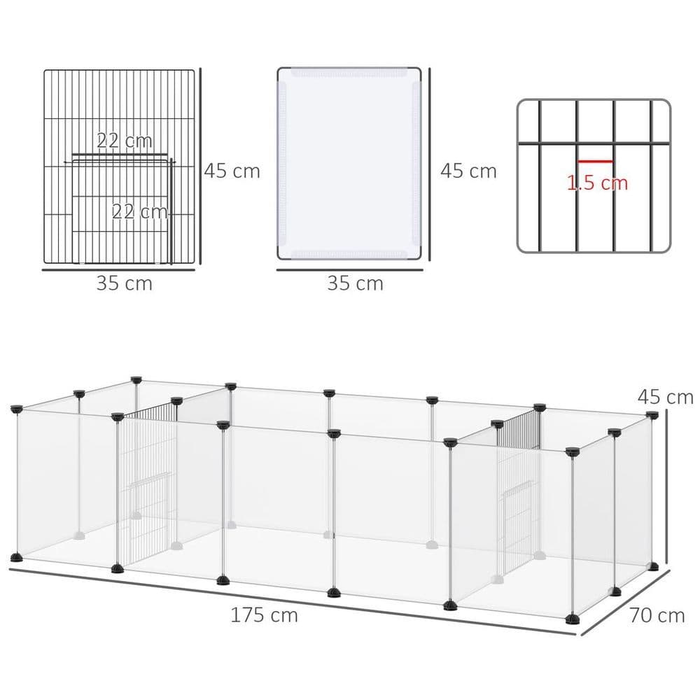 image-Pet Playpen, 18 Panels DIY Small Animal Cage for Guinea Pigs Hedgehogs