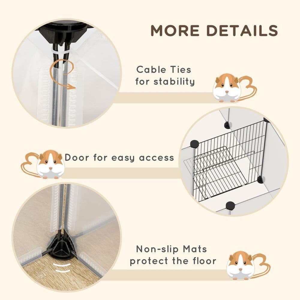 image-Pet Playpen, 18 Panels DIY Small Animal Cage for Guinea Pigs Hedgehogs