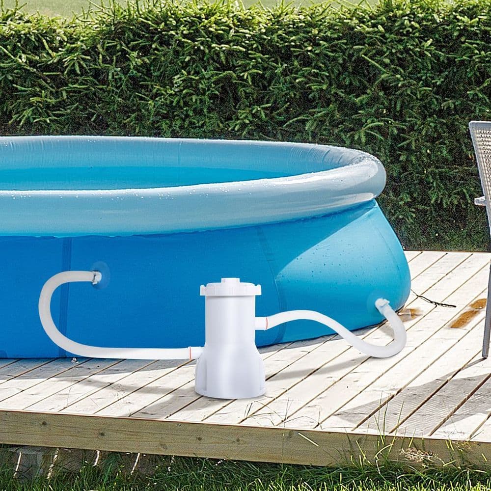 image-Swimming Pool Filter Pump with Cartridge for 13'-15' Above Ground Pools
