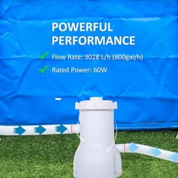 image-Swimming Pool Filter Pump with Cartridge for 13'-15' Above Ground Pools