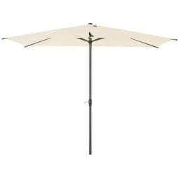 image-2.58m Aluminium Garden Parasol Sun Umbrella Angled Canopy Beige