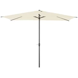 image-2.58m Aluminium Garden Parasol Sun Umbrella Angled Canopy Beige
