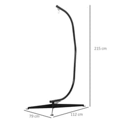 image-Hammock Chair Stand Only Heavy Duty Metal C-Stand Indoor or Outdoor