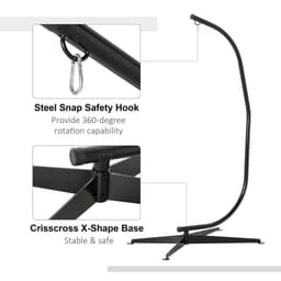 image-Hammock Chair Stand Only Heavy Duty Metal C-Stand Indoor or Outdoor