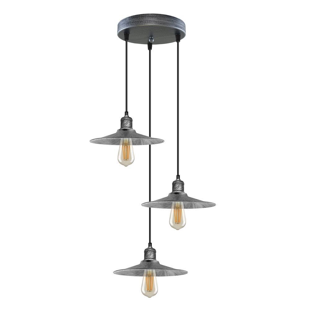 image-3 Head Round Base Vintage Ceiling Pendant Light Shade Hanging Lamp