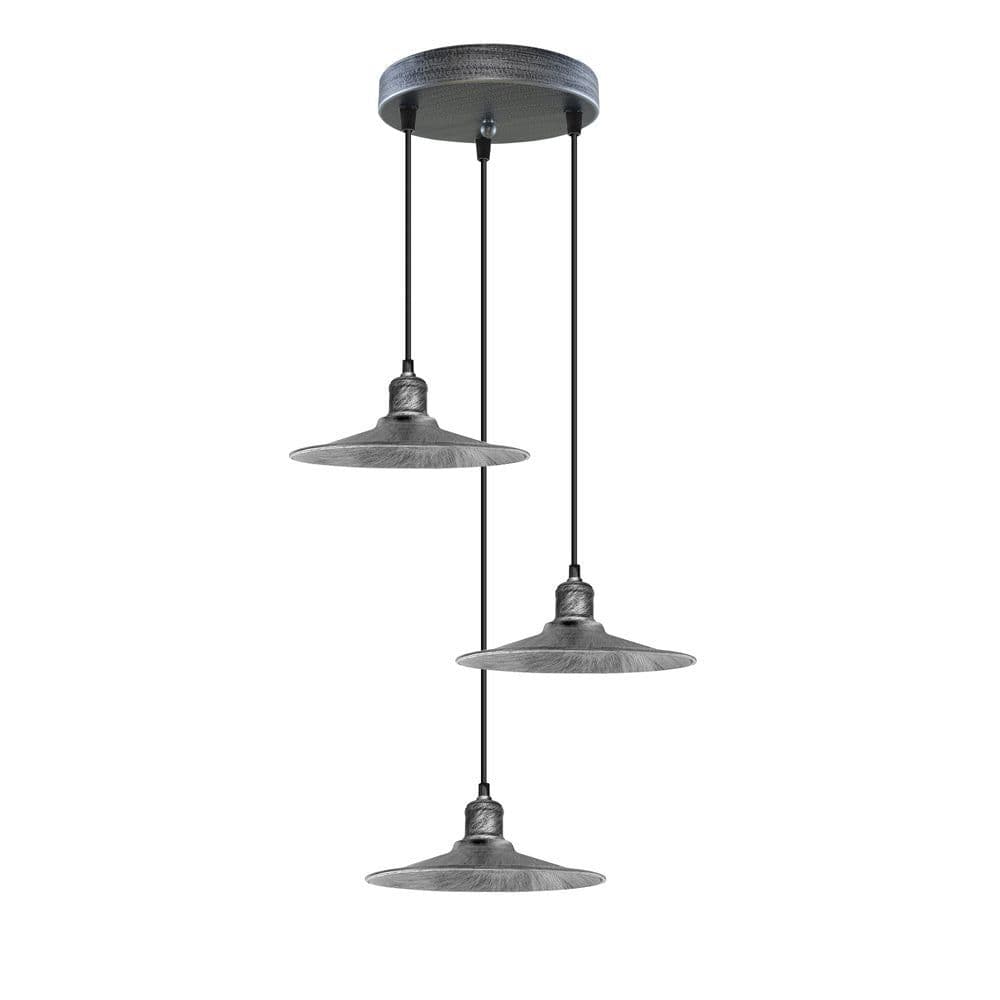 image-3 Head Round Base Vintage Ceiling Pendant Light Shade Hanging Lamp