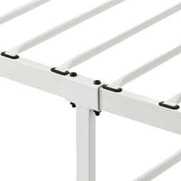 image-Extra Strong Single Metal Bed Frame with Rounded Head and Foot Board In White - Improved