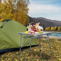 image-Portable Roll-up Aluminium Folding Picnic Table Outdoor BBQ Party