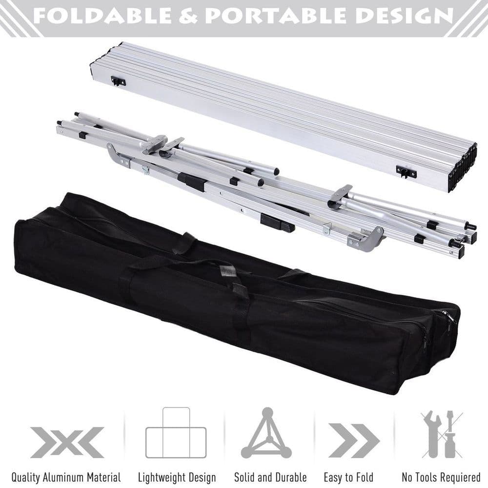image-Portable Roll-up Aluminium Folding Picnic Table Outdoor BBQ Party
