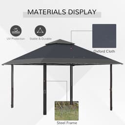 image-4 x 4m Outdoor Pop-Up Canopy Tent Gazebo Adjustable Legs Bag Grey