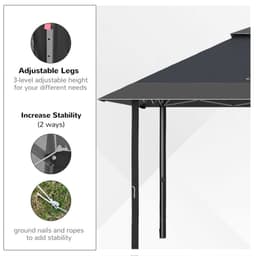 image-4 x 4m Outdoor Pop-Up Canopy Tent Gazebo Adjustable Legs Bag Grey
