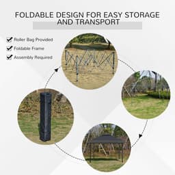image-4 x 4m Outdoor Pop-Up Canopy Tent Gazebo Adjustable Legs Bag Grey