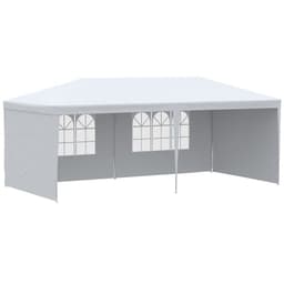 image-6m x 3m Garden Gazebo Marquee Canopy Party Tent Canopy Patio White