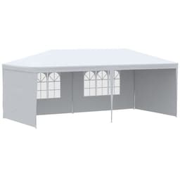 image-6m x 3m Garden Gazebo Marquee Canopy Party Tent Canopy Patio White