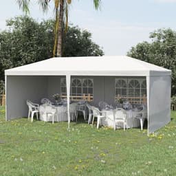 image-6m x 3m Garden Gazebo Marquee Canopy Party Tent Canopy Patio White