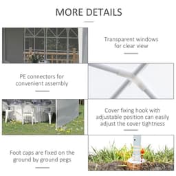 image-6m x 3m Garden Gazebo Marquee Canopy Party Tent Canopy Patio White
