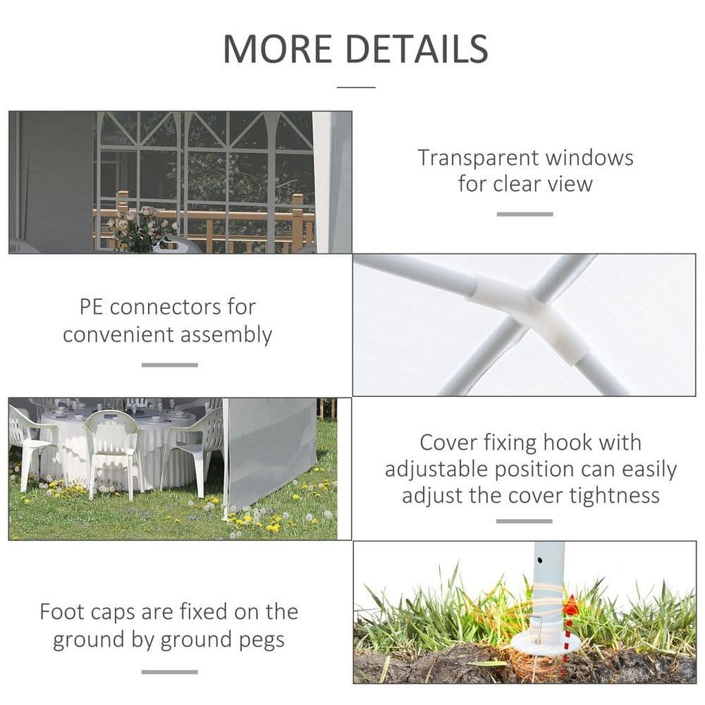 image-6m x 3m Garden Gazebo Marquee Canopy Party Tent Canopy Patio White