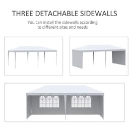 image-6m x 3m Garden Gazebo Marquee Canopy Party Tent Canopy Patio White