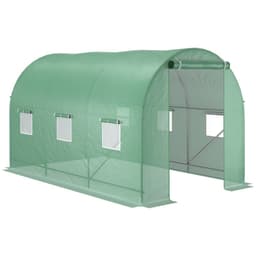image-3.5 x 3 x 2 m Polytunnel Greenhouse Polytunnel Tent w/ PE Cover Green