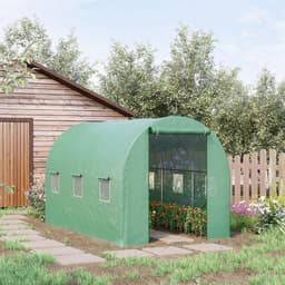image-3.5 x 3 x 2 m Polytunnel Greenhouse Polytunnel Tent w/ PE Cover Green
