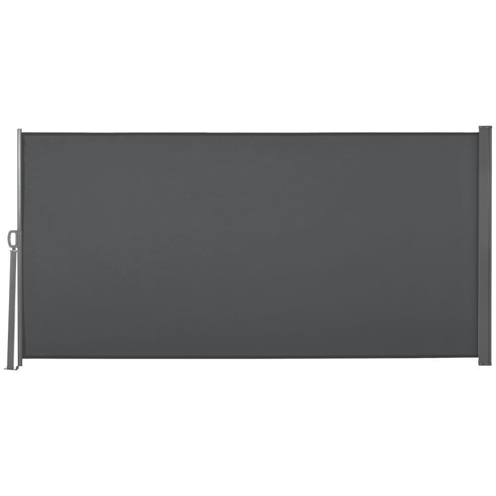 image-3x1.6M Retractable Side Awning Screen Fence Patio Privacy Divider Grey