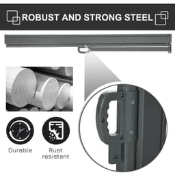 image-3x1.6M Retractable Side Awning Screen Fence Patio Privacy Divider Grey
