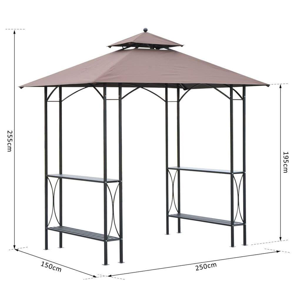 image-2.5x1.5m BBQ Tent Canopy Patio Outdoor Awning Gazebo Party Sun Shelter