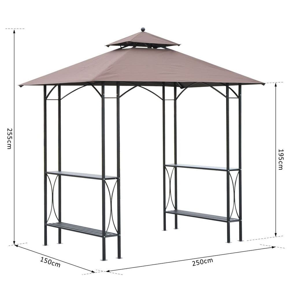 image-2.5x1.5m BBQ Tent Canopy Patio Outdoor Awning Gazebo Party Sun Shelter