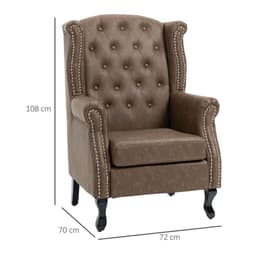 image-Chesterfield-style Wing Back Armchair Tufted Accent Chair Brown