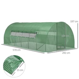 image-6 x 3M Reinforced Walk-in Polytunnel Garden Greenhouse Steel Frame