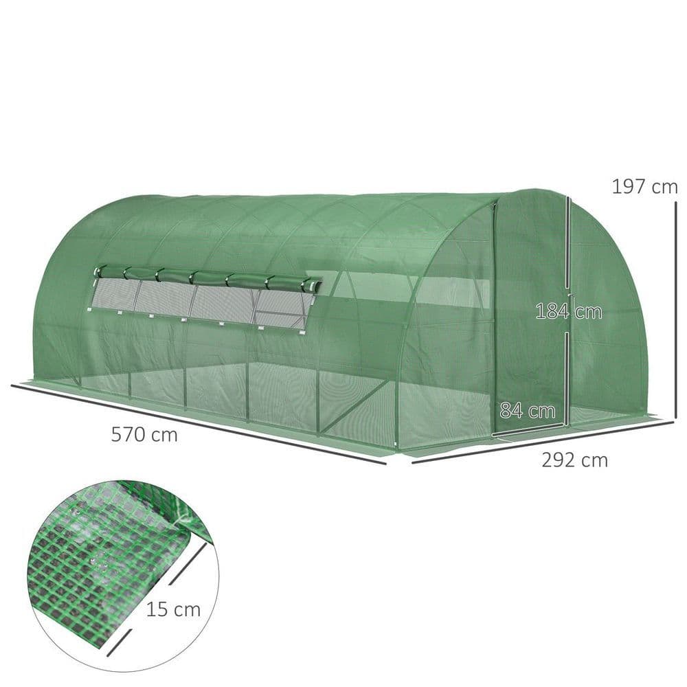 image-6 x 3M Reinforced Walk-in Polytunnel Garden Greenhouse Steel Frame