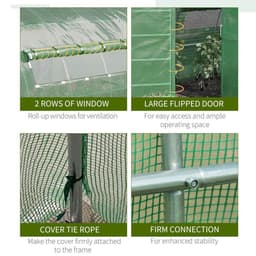 image-6 x 3M Reinforced Walk-in Polytunnel Garden Greenhouse Steel Frame