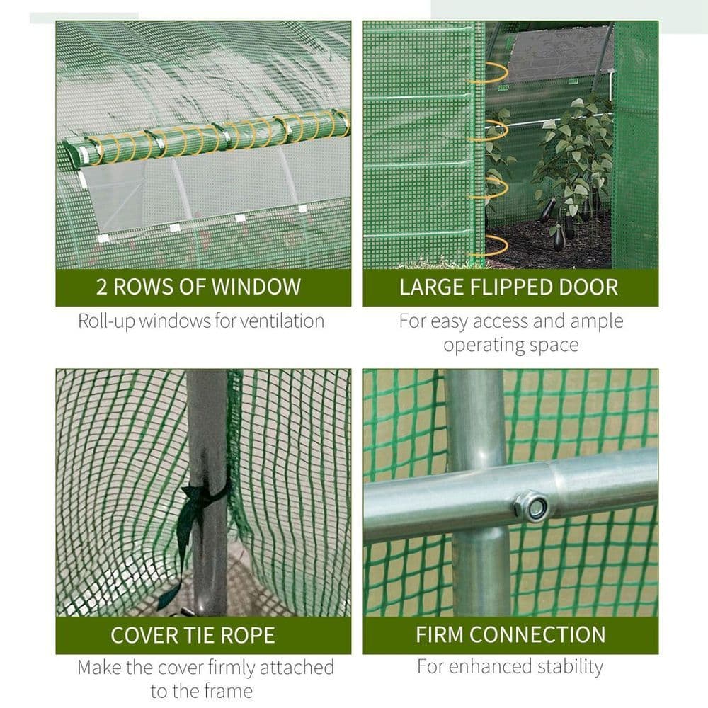 image-6 x 3M Reinforced Walk-in Polytunnel Garden Greenhouse Steel Frame