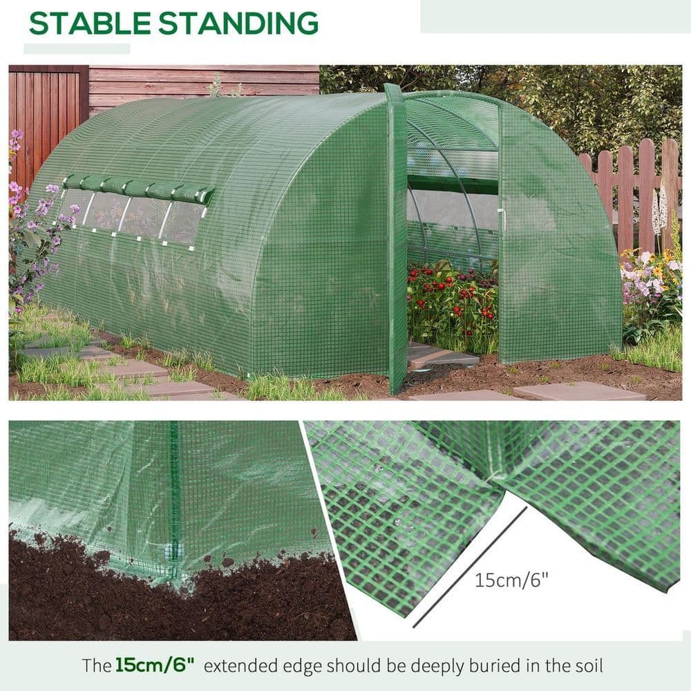 image-6 x 3M Reinforced Walk-in Polytunnel Garden Greenhouse Steel Frame