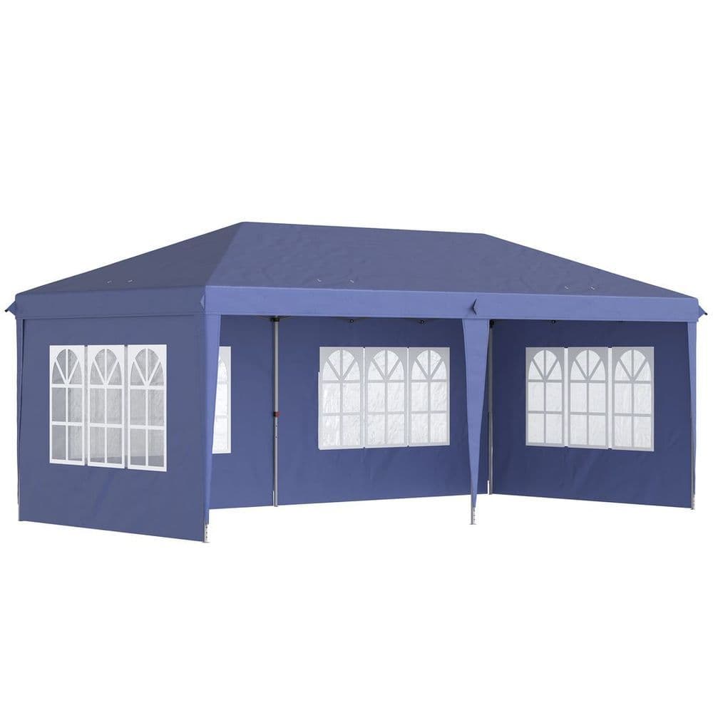 image-3 x 6m Heavy Duty Gazebo Marquee Party Tent with Storage Bag Blue