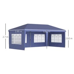 image-3 x 6m Heavy Duty Gazebo Marquee Party Tent with Storage Bag Blue