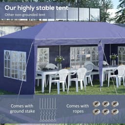 image-3 x 6m Heavy Duty Gazebo Marquee Party Tent with Storage Bag Blue