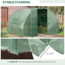 image-4 x 3M Walk-in Garden Polytunnel Greenhouse Galvanised Steel W/ Door