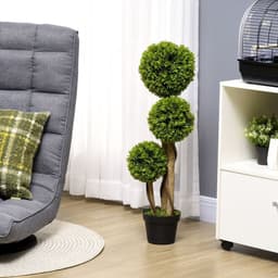 image-Potted Artificial Plants Boxwood Ball Topiary Trees Indoor Outdoor, 90cm