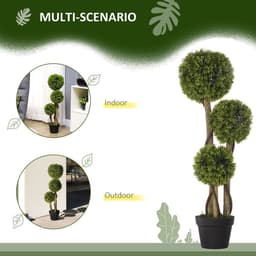 image-Potted Artificial Plants Boxwood Ball Topiary Trees Indoor Outdoor, 90cm