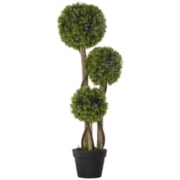 image-Potted Artificial Plants Boxwood Ball Topiary Trees Indoor Outdoor, 90cm