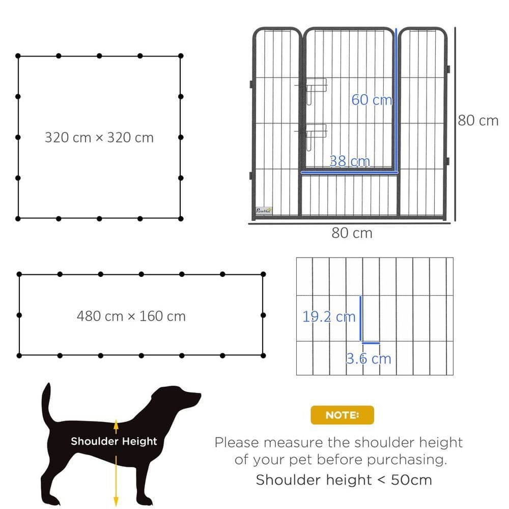 image-16 Panels Heavy Duty Puppy Play Pen for Small, Medium Dogs 80Hcm