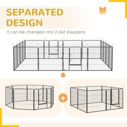 image-16 Panels Heavy Duty Puppy Play Pen for Small, Medium Dogs 80Hcm