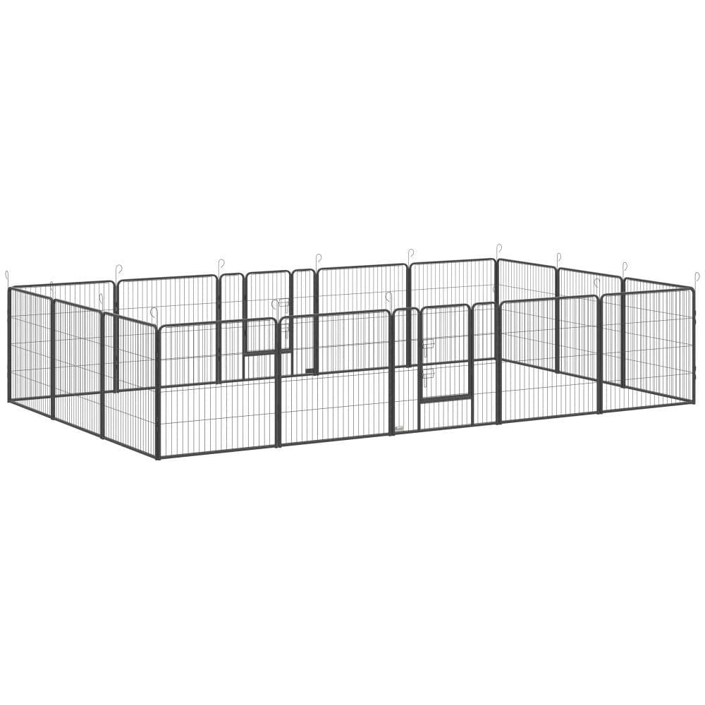 image-16 Panels Heavy Duty Puppy Play Pen for Small, Medium Dogs 80Hcm