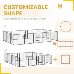 image-16 Panels Heavy Duty Puppy Play Pen for Small, Medium Dogs 80Hcm