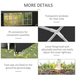 image-6m x 3m Garden Gazebo Marquee Canopy Party Tent Canopy Patio Dark Grey