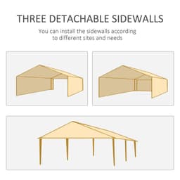 image-6m x 3m Garden Gazebo Marquee Canopy Party Tent Canopy Patio Dark Grey